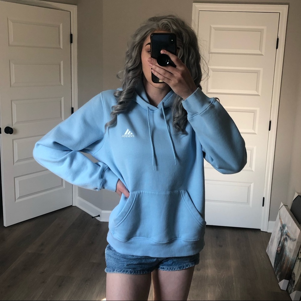 Pastel Blue Adidas Hoodie XL